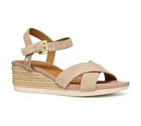 Geox Women's D ISCHIA CORDA B Wedge Sandal, Dk Skin, 6 UK