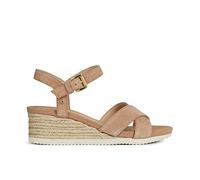 Geox Women's D Ischia Corda B Wedge Sandal, Dk Skin, 7 UK