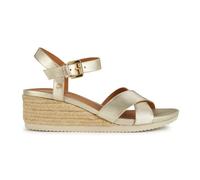 Geox Women's D Ischia Corda C Wedge Sandal, Gold, 4 UK