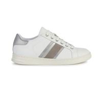 Geox Women's D Jaysen E Sneaker, White Silver, 4 UK