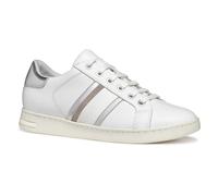 Geox Women's D Jaysen E Sneaker, White/Silver, 6 UK