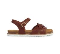 Geox Women's D Leuca A Flat Sandal, Cognac, 6 UK