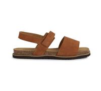 Geox Women's D Leuca C Flat Sandal, Cognac, 6 UK
