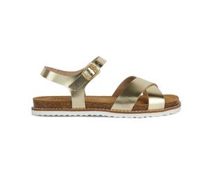Geox Women's D Leuca D Flat Sandals, Gold, 5 UK