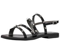 Geox Women's D Maddalusiac H Flat Sandal, Black, 39 EU