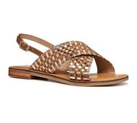 Geox Women's D Maddalusiac N Flat Sandal, Camel/Bronze, 36.5 EU