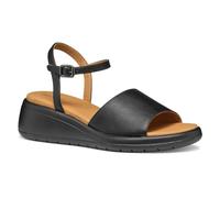 Geox Women's D MELICONIA A Wedge Sandal, Black, 4 UK