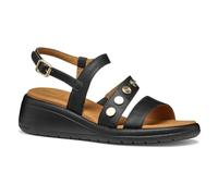 Women's Geox D MELICONIA Synthetic Polyurethane Women's Black Wedges - Size: 7.5