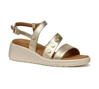 Geox Women's D MELICONIA F Wedge Sandal, Lt Gold, 4 UK