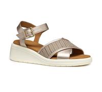 Geox Women's D MELICONIA G Wedge Sandal, Champagne/Skin, 3 UK