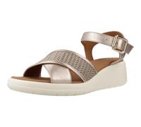 Geox Women's D MELICONIA G Wedge Sandal, Champagne/Skin, 4 UK