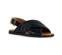 Geox Women's D Naileen Flat Sandal, Black, 4 UK