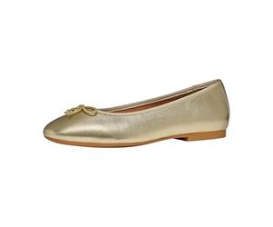 Geox Women's D New Palmaria F Ballet Flat, LT Gold/Cream, 37.5 EU