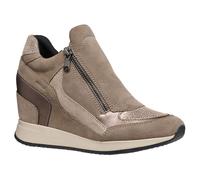 GEOX Womens Nydame Wedge Side Zip Trainers Taupe 40