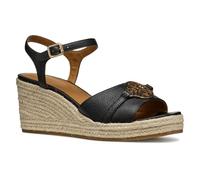 Geox Women's D PANAREA B Wedge Sandal, Black, 5 UK