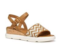 Geox Women's D PISA B Wedge Sandal, Camel/Papyrus, 4 UK