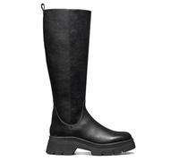 Geox Women's D Pluette Knee High Boot, black, 7 UK