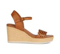 Geox Women's D Ponza A Wedge Sandal, Cognac, 7 UK