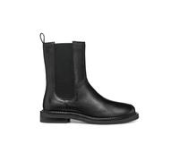 Serilda Mid-Calf Chelsea Boots in Leather Black