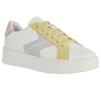 Geox Women's D Skyely A Sneaker, Optic White Lt Yello, 8 UK