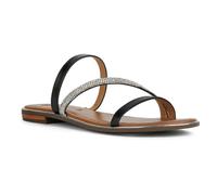 Geox Women's D Sozy Plus A Flat Sandal, Black Silver, 5 UK