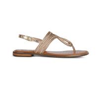 Geox Women's D Sozy Plus E Flat Sandal, Dk Gold, 3.5 UK