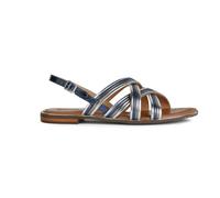 Geox Women's D Sozy Plus G Flat Sandals, Navy silver, 5 UK