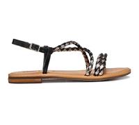Geox Women's D Sozy S A Flat Sandal, Black/Leather, 40 EU