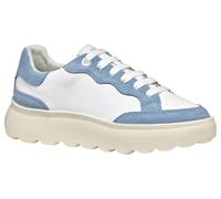 Geox Women's D SPHERICA EC4.1 A Sneaker, White/Lt Blue, 4 UK