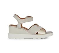 Geox Women's D SPHERICA EC6 C Wedge Sandal, LT Sand/LT Gold, 37 EU, Lt Sand Lt Gold, 4 UK