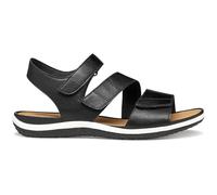 Geox Women's D Vega A Flat Sandal, Black, EU 42