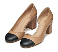 Geox Women's D VIRNILISA 65 B Pump, Beige/Black, 5 UK