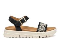 Geox Women's D XAND 2.1S C Wedge Sandal, Black, 37 EU