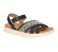 Geox Women's D XAND 2S B Wedge Sandal, Black, 42 EU