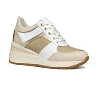 Geox Women's D ZOSMA A Sneaker, White/Lt Gold, 7 UK