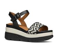 Geox Women's D Gardenia A Wedge Sandal, Black/Papyrus, 6 UK