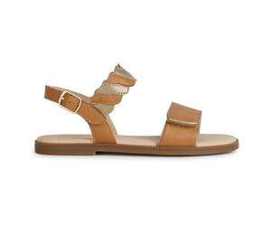 Geox Women's J Karly GirlSandal, Biscuit Platinum, 5 UK