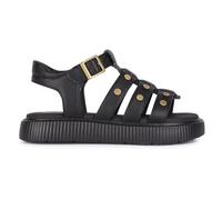 Geox Women's J Kodette Gir Sandal, black, 32 EU