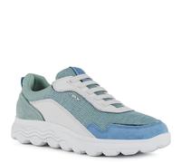 (4 UK, White/Green) Geox Womens/Ladies Spherica Nappa Leather Trainers