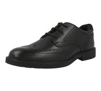 Geox Zheeno Boys' Black Leather Oxford Shoes School Formal Lace-Up Comfort