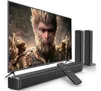 GEOYEAO Sound Bar, Bass Speakers for Smart TV with Dual Subwoofer 3D Surround Sound System, 32 Inch 2.2CH Home Theater Audio Soundbar, HDMI ARC Connection, 2 in 1 Detachable & Wall Mountable