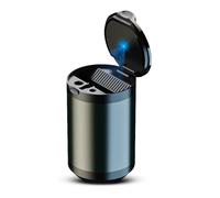 Geoyien Ashtray Car, Portable Ashtray with Lid Smell Proof, Automatic LED Light, Sealed, Flame Retardant, High Temperature Resistant, Detachable, Large Capacity