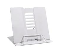 Geoyien Book Stand, Book Holder, Book Stands for Reading, Multifunctional Metal Reading Rack, Adjustable Angle, Correct Sitting Posture and Reduce Fatigue, for Office School Library Home (White)