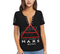 GEPANY 30 Thirty Seconds to Mars Unisex 3D Colorful Print Graphic Tee Shirts Seconds Mars Band for Women