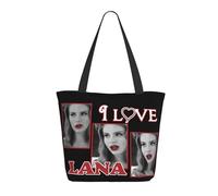 GEPANY Women's Del Rey Singer Lana Vibrant Tote Zipper-Closure Tote Bag Suitable for Shopping Traveling and Commuting