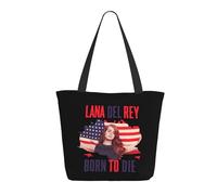 GEPANY Women's Del Rey Singer Lana Vibrant Tote Zipper-Closure Tote Bag Suitable for Shopping Traveling and Commuting