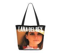 GEPANY Women's Del Rey Singer Lana Vibrant Tote Zipper-Closure Tote Bag Suitable for Shopping Traveling and Commuting