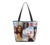 GEPANY Women's Del Rey Singer Lana Vibrant Tote Zipper-Closure Tote Bag Suitable for Shopping Traveling and Commuting