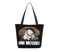 GEPANY Women's Mitchell Music Singer Joni Vibrant Tote Zipper-Closure Tote Bag Suitable for Shopping Traveling and Commuting