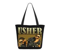 GEPANY Women's R&B Hip Hop Rapper Usheer Vibrant Tote Zipper-Closure Tote Bag Suitable for Shopping Traveling and Commuting